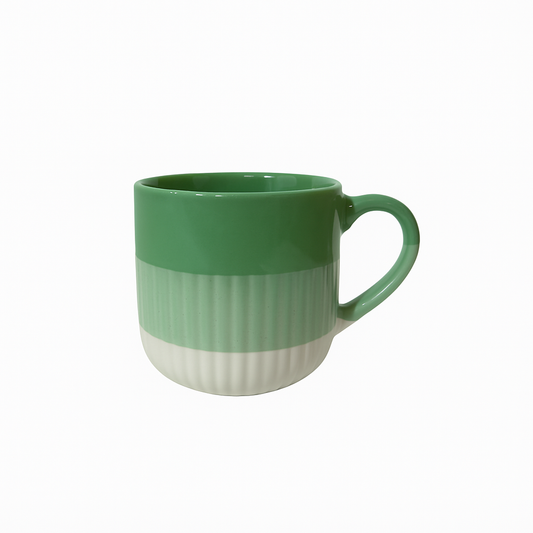 Two-Tone Ceramic Coffee Mug – Green & White