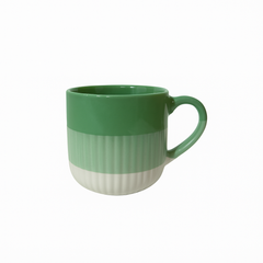 Two-Tone Ceramic Coffee Mug – Green & White