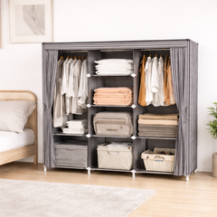 Wardrobe Cloth Storage – Portable Fabric Closet with Shelves & Hanging Space