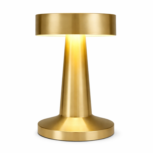 Modern Gold Dumbbell Shaped LED Table Lamp – Minimalist Decorative Bedside & Accent Light - Habitt