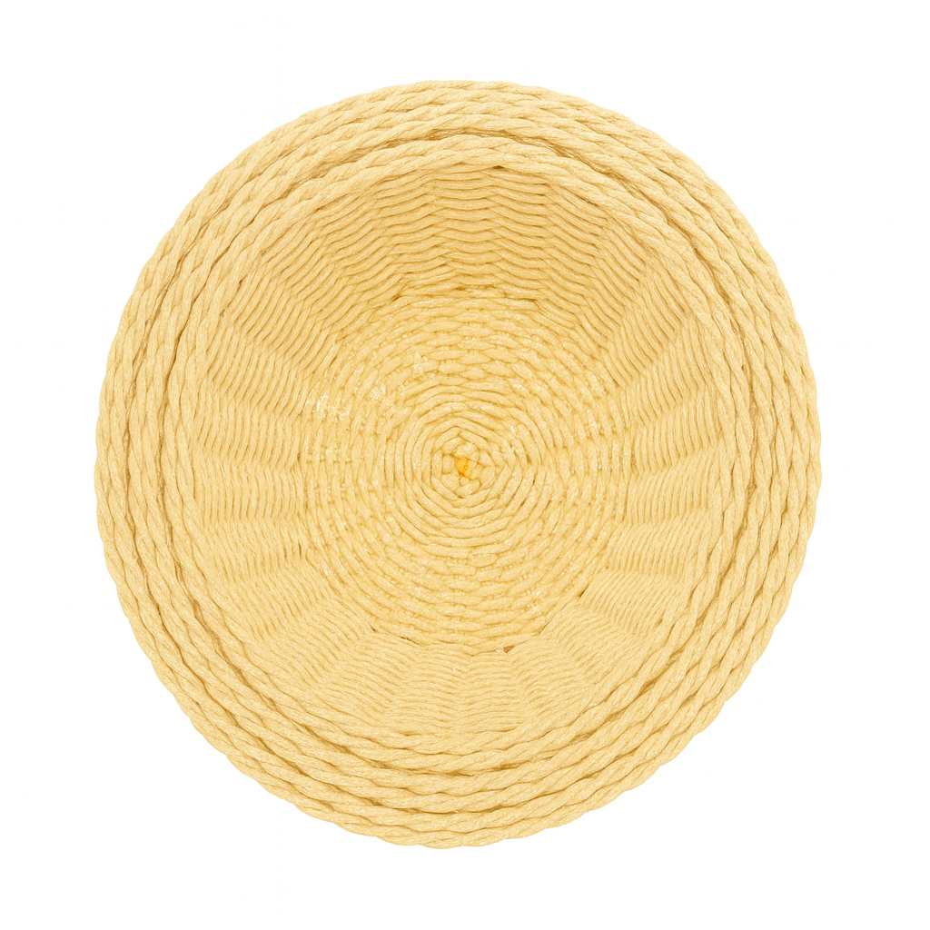 3-Piece Handwoven Round Cane Bread Basket Set – Natural Rattan Beige Serving Baskets for Dining, Kitchen & Restaurant Use
