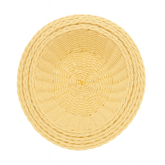 3-Piece Handwoven Round Cane Bread Basket Set – Natural Rattan Beige Serving Baskets for Dining, Kitchen & Restaurant Use