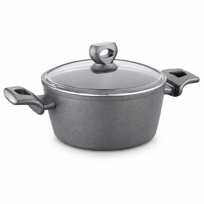 NORA Ceramic Casserole 20x9.8 cm – Nonstick Cooking Pot with Glass Lid - Habitt
