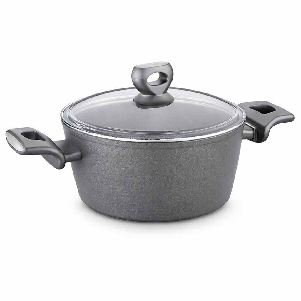 NORA Ceramic Casserole 20x9.8 cm – Nonstick Cooking Pot with Glass Lid - Habitt