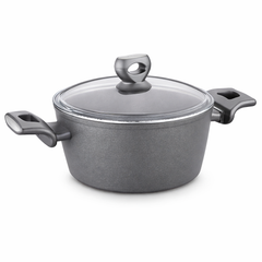 NORA Ceramic Casserole 20x9.8 cm – Nonstick Cooking Pot with Glass Lid - Habitt