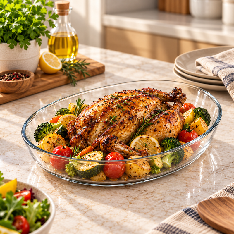 Oval Glass Dish 262.7 × 177.4mm – Clear Baking & Serving Dish