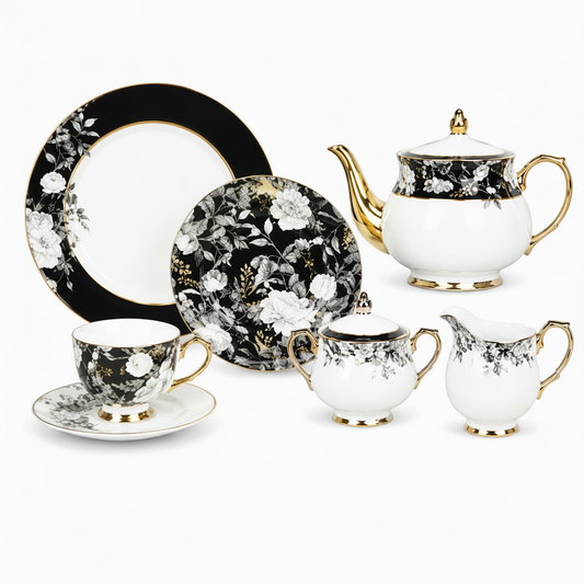 Signature 24-Piece Tea Set | Elegant Complete Tea Serving Set