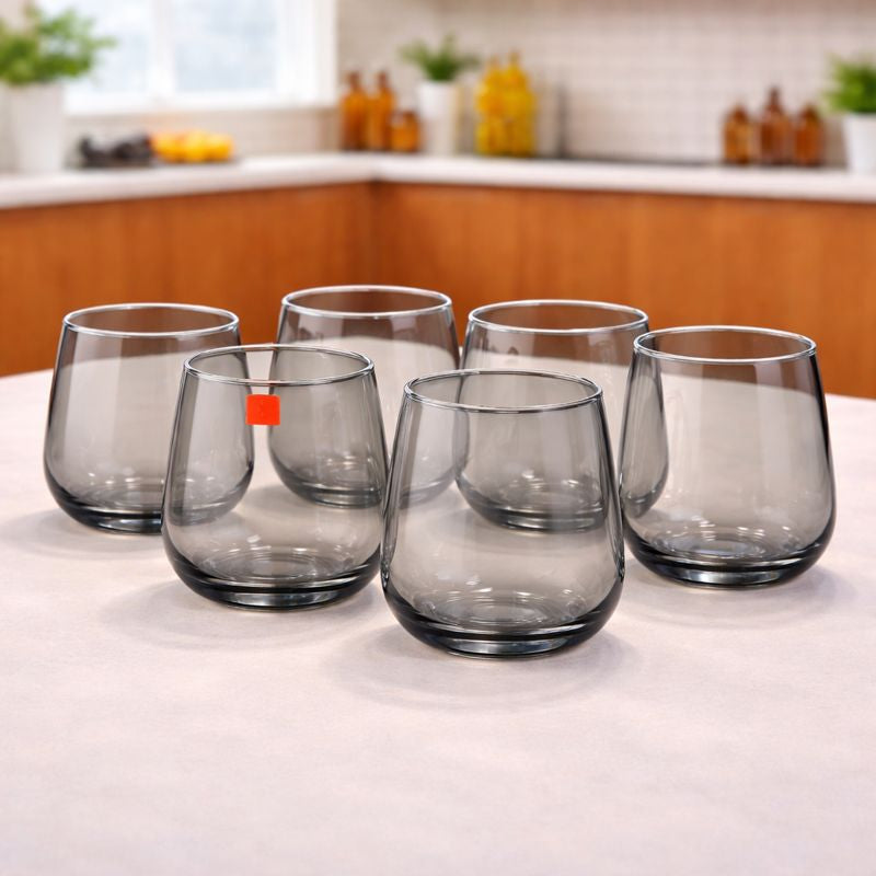6Pcs Tumbler Set 410ml –  Glass Drinking Tumblers