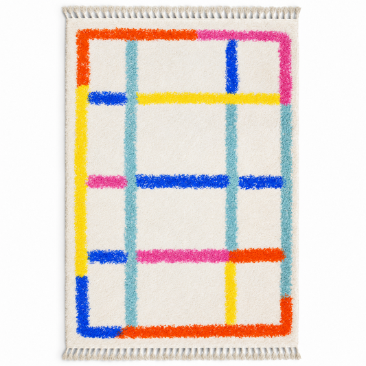 Kids Rugs 5x8 Ft -  IC29AIVORY ORANGE