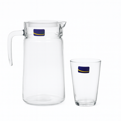 Clear Glass 7-Piece Water Set – 1.98 L Jug with 315 ml Glasses (Premium Everyday Glassware)