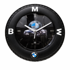 Little Racer Heritage Wall Clock 12.5 Inch – Sports Car Themed Designer Wall Clock with Tire Frame & Modern Black Finish - Habitt