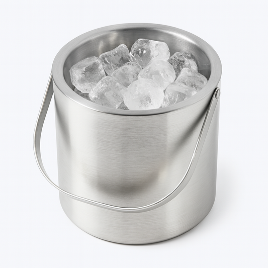 Stainless Steel Ice Pail with Handle – Double Wall Ice Bucket for Home, Parties & Bars