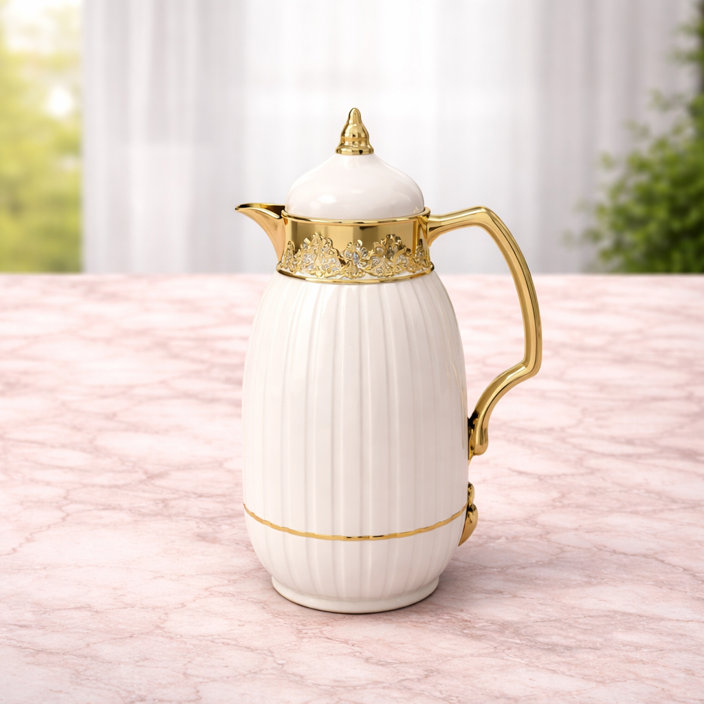 Luxury Insulated Thermos Flask – White, Black & Grey - Habitt