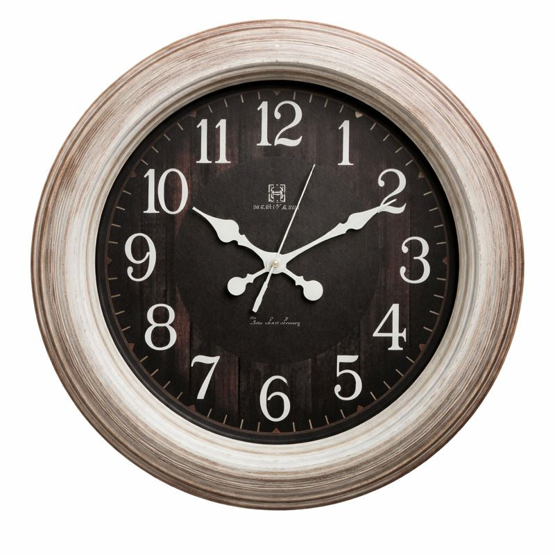 SUNRISE PLAIN 18" Modern Wall Clock – Brushed Silver Frame with Black Dial - Habitt