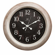 SUNRISE PLAIN 18" Modern Wall Clock – Brushed Silver Frame with Black Dial - Habitt