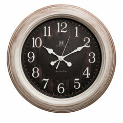 SUNRISE PLAIN 18" Modern Wall Clock – Brushed Silver Frame with Black Dial - Habitt