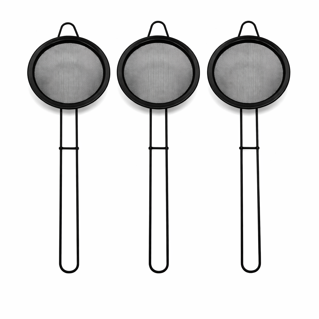Golden & Black Tea Strainer 10CM – Premium Stainless Steel Mesh Tea Infuser with Handle - Habitt