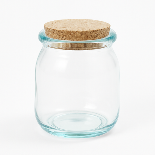 Candle Jar – Clear Glass with Natural Cork Lid