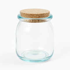 Candle Jar – Clear Glass with Natural Cork Lid