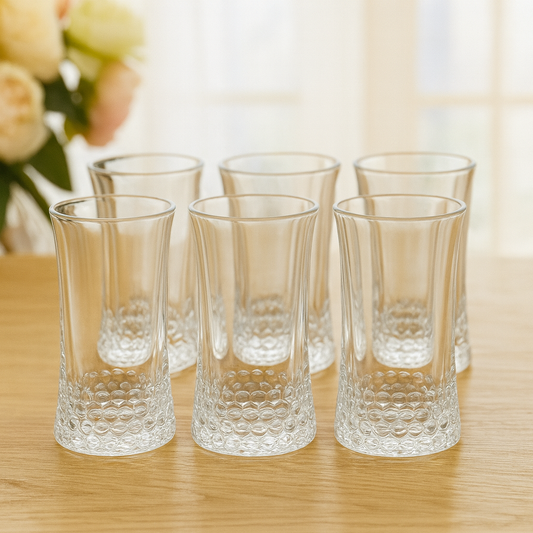 Diamond Design Clear Glass  Premium Heavy-Base Drinkware