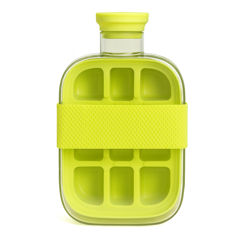 Ice Bottle with Built-In Ice Cube Grid – Portable Cooling Water Bottle (500ml / 800ml)