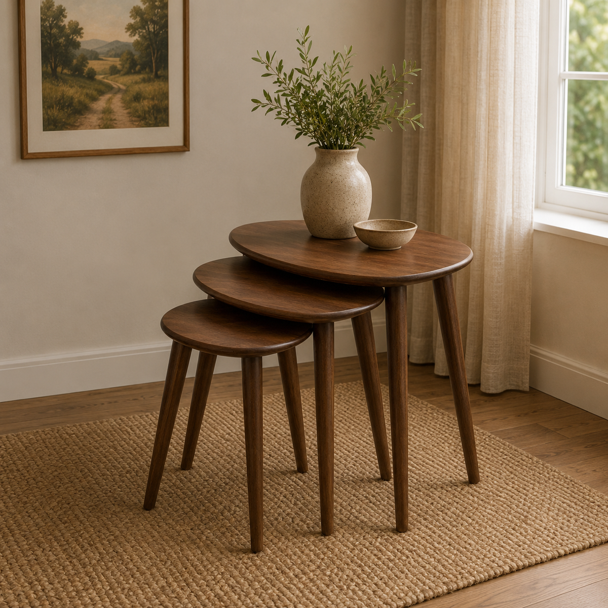 Oaklin Wooden Nesting Tables Set of 3