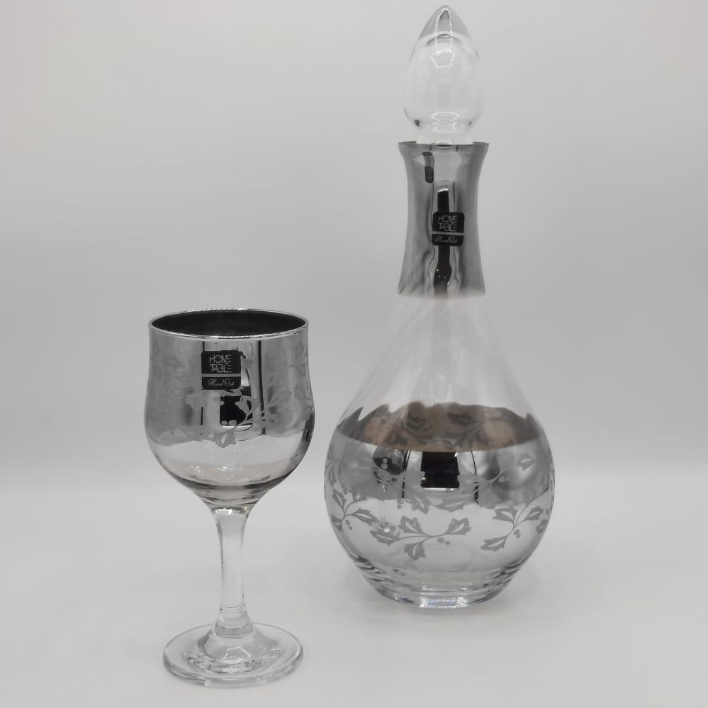 Fashionable Bistro Silver Carafe Set 7Pcs