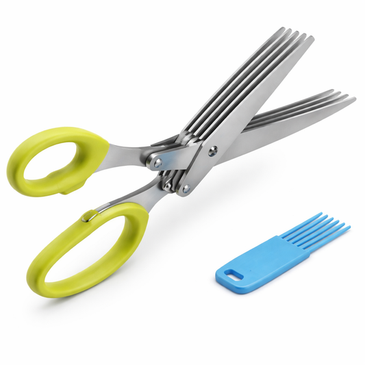 5 Layers Kitchen Scissor – Multi-Blade Herb & Vegetable Cutting Shears with Cleaning Comb - Habitt