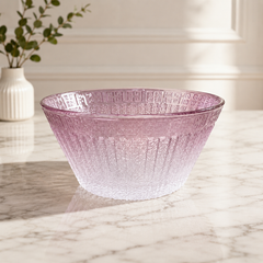 Blush Purple Textured Fruit Bowl Set – Elegant Decorative Serving Bowl - Habitt