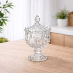 Crystal Cut Glass Storage Jar with Lid - Habitt