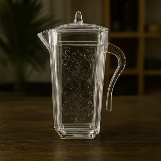Fodge-Design Clear Glass Jug  Premium Ornamental Beverage Server