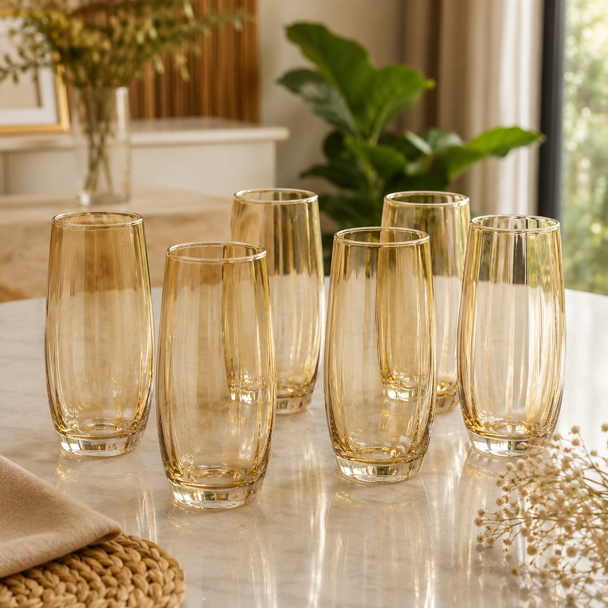 Tumbler Glass – Amber Colour 380ml