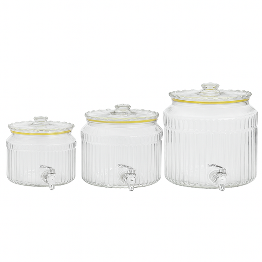 Manual Water Dispenser with Tap – Ribbed Clear Container (5.6L, 8L, 12L)