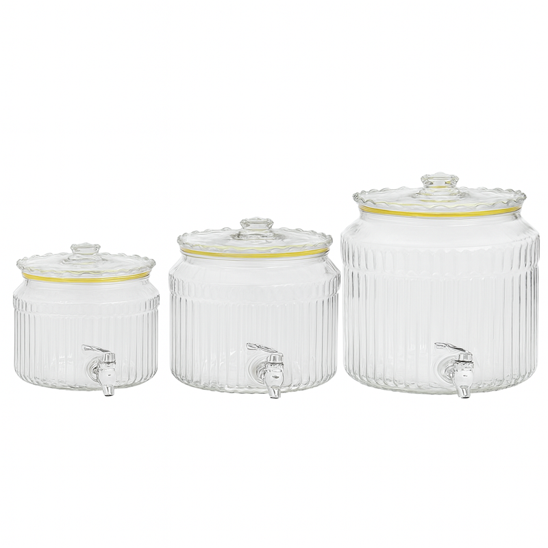 Manual Water Dispenser with Tap – Ribbed Clear Container (5.6L, 8L, 12L) - Habitt