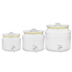 Manual Water Dispenser with Tap – Ribbed Clear Container (5.6L, 8L, 12L)