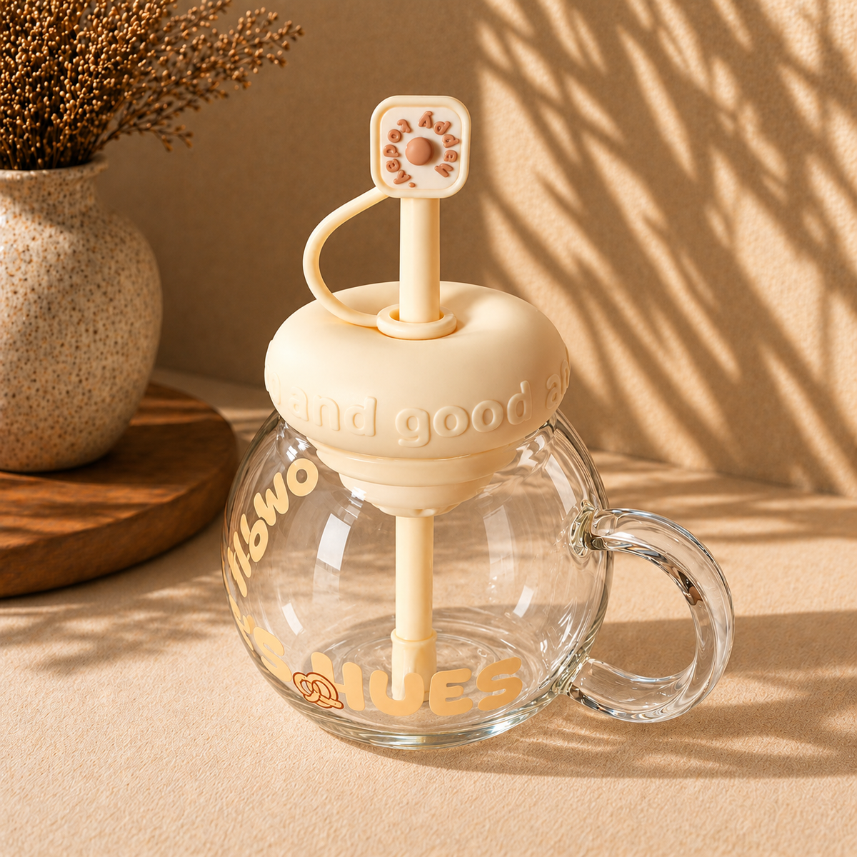 Cute Cartoon Plastic Sipper with Straw & Handle – Kids Drinking Cup