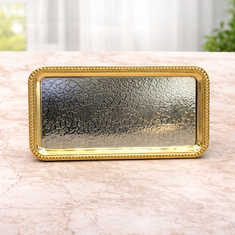 Metal Pallet 27.5x16.5 – Rectangular Textured Serving Tray - Habitt
