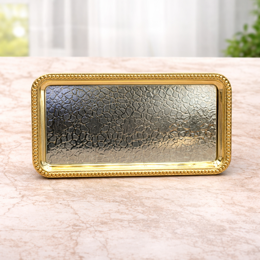 Metal Pallet 27.5x16.5 – Rectangular Textured Serving Tray - Habitt