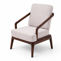 Oaklin Lounge Accent Chair with Ottoman – Upholstered Wooden Armchair & Footrest Set for Living Room - Habitt