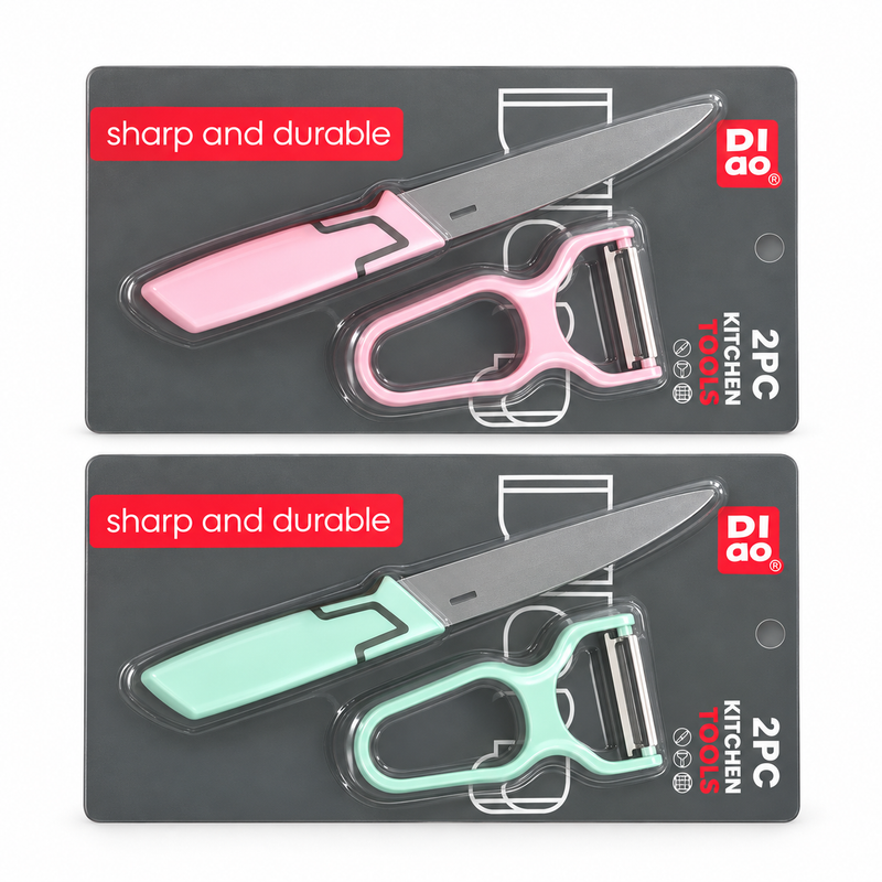 2 Pcs Kitchen Knife & Peeler Set –Assorted
