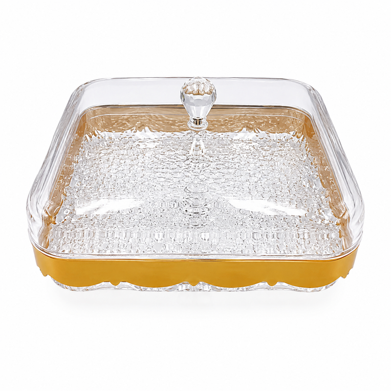 Elegant Square Dry Fruit Serving Dish with Lid – Small & Large
