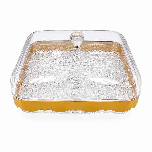 Elegant Square Dry Fruit Serving Dish with Lid – Small & Large