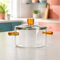 Large Casserole with Lid & Side Handles – Transparent Serving Pot for Kitchen, Dining & Food Storage (Copy)