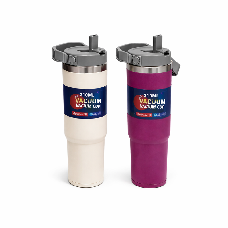 Tumbler USA Standard 900ml – Stainless Steel Vacuum Insulated Travel Cup (White & Purple) - Habitt