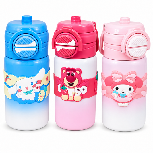 Kids Cartoon Character Water Bottle – Assorted Designs
