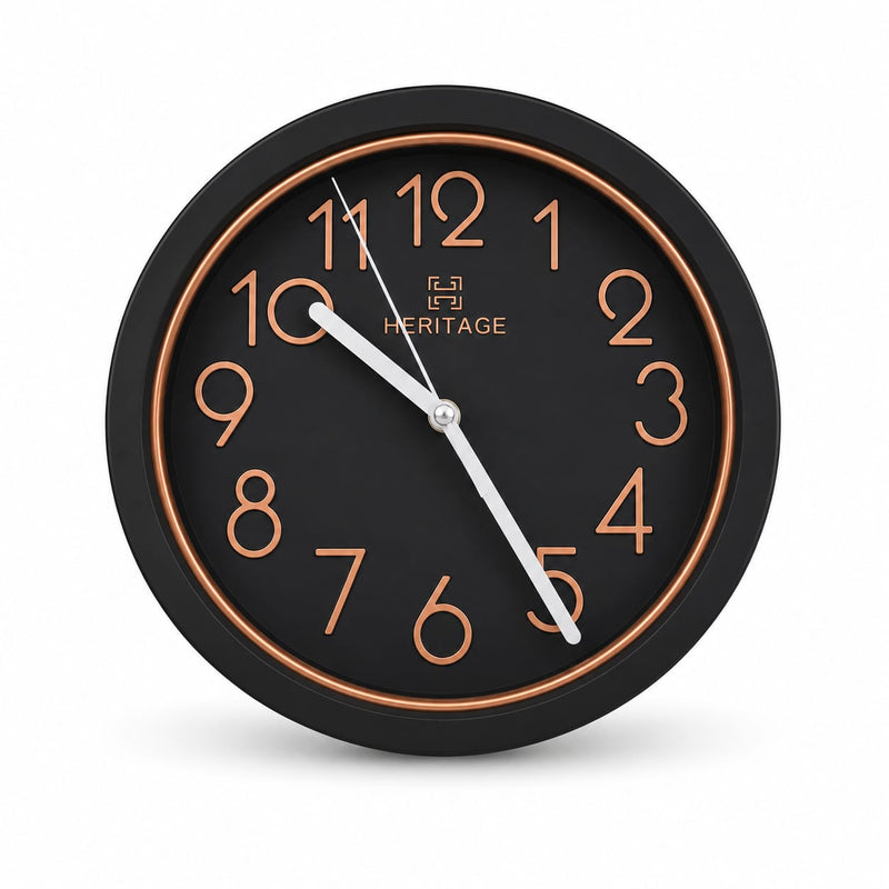 HERITAGE Wall Clock Fantasy CLK-044A – 15" Black & Copper