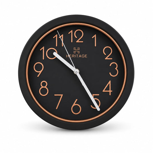 HERITAGE Wall Clock Fantasy CLK-044A – 15" Black & Copper