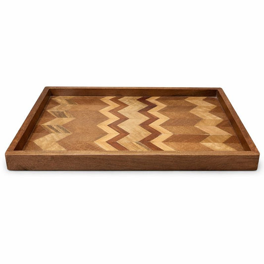 Wood Polish Serving Tray – 12.5 Inch | Handcrafted Wooden Display & Utility Tray