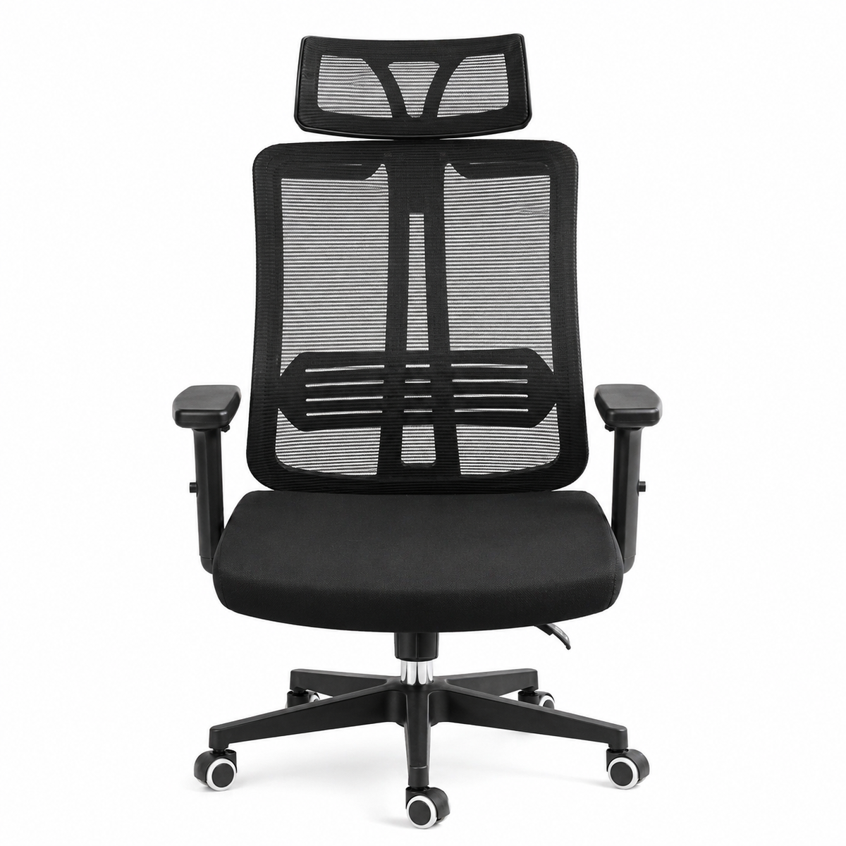 Vigo Executive Office Chair in Black Mesh with Adjustable Headrest, Lumbar Support & Cushioned Seat – Ergonomic Workstation Seating - Habitt