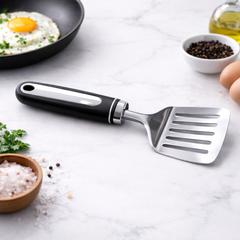 Stainless Steel Slotted Scraper – Non-Stick Friendly Kitchen Turner